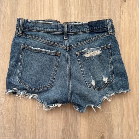Abercrombie & Fitch Blue Jean Shorts Distressed Style - Picture 3 of 4